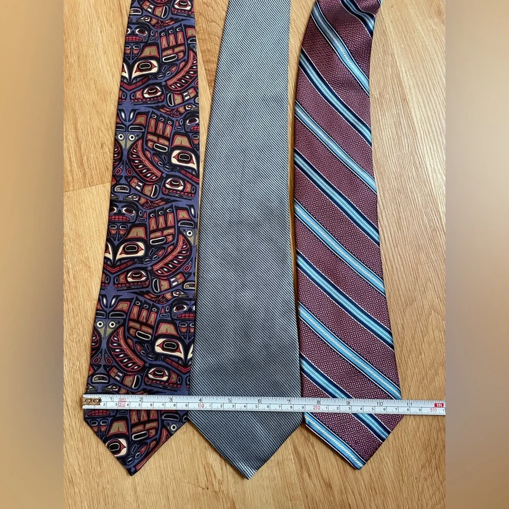 Bundle lot of 3 men’s ties silk vintage tie Boxelder Company Zylos Cremieux